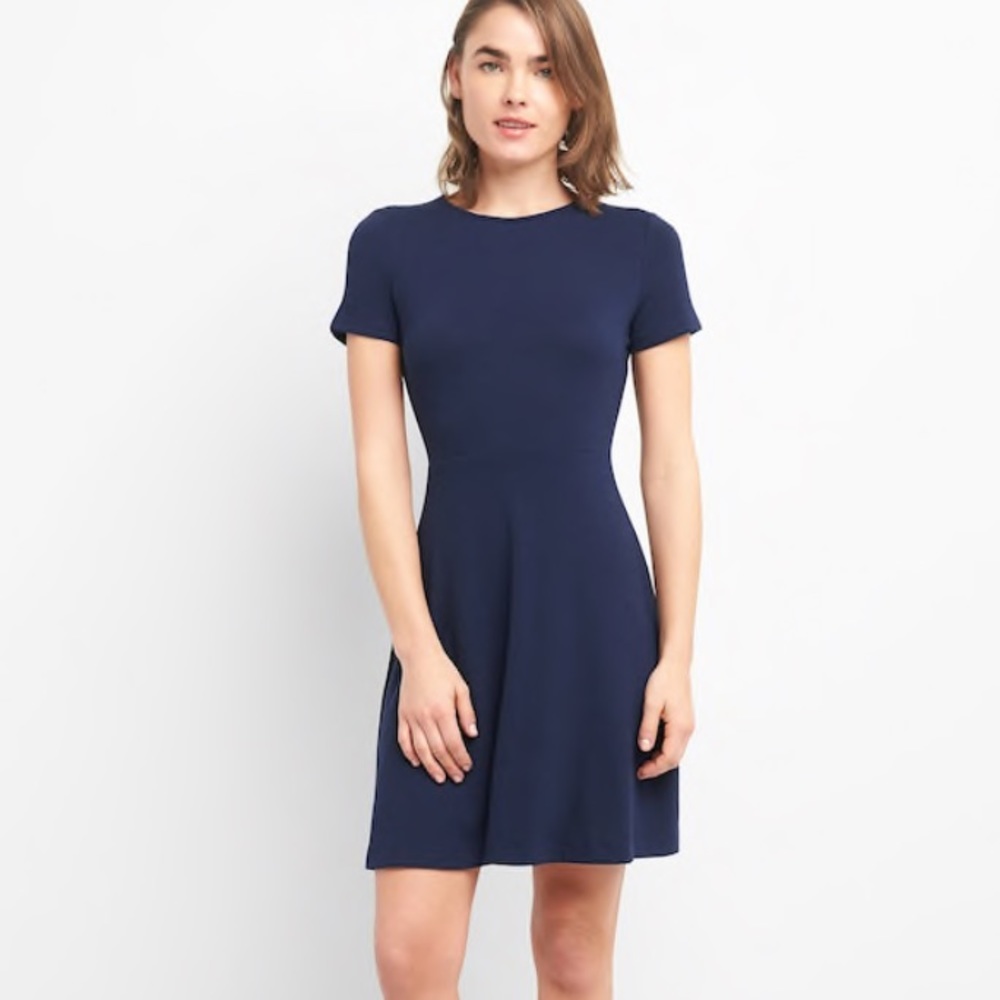 NWT GAP A-line Softspun Navy Dress sz XS swing